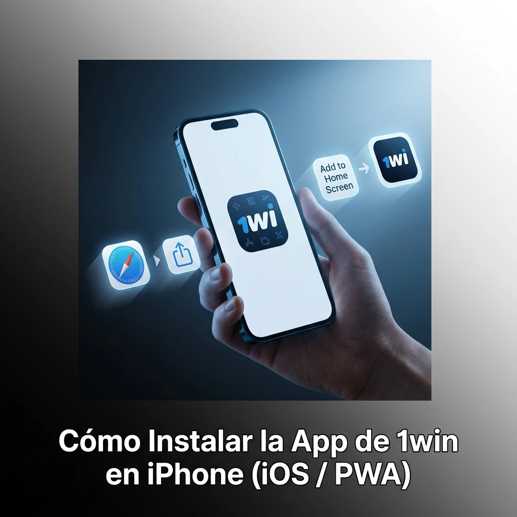 Instalar app 1win en iPhone iOS mediante PWA desde Safari sin App Store, guía paso a paso