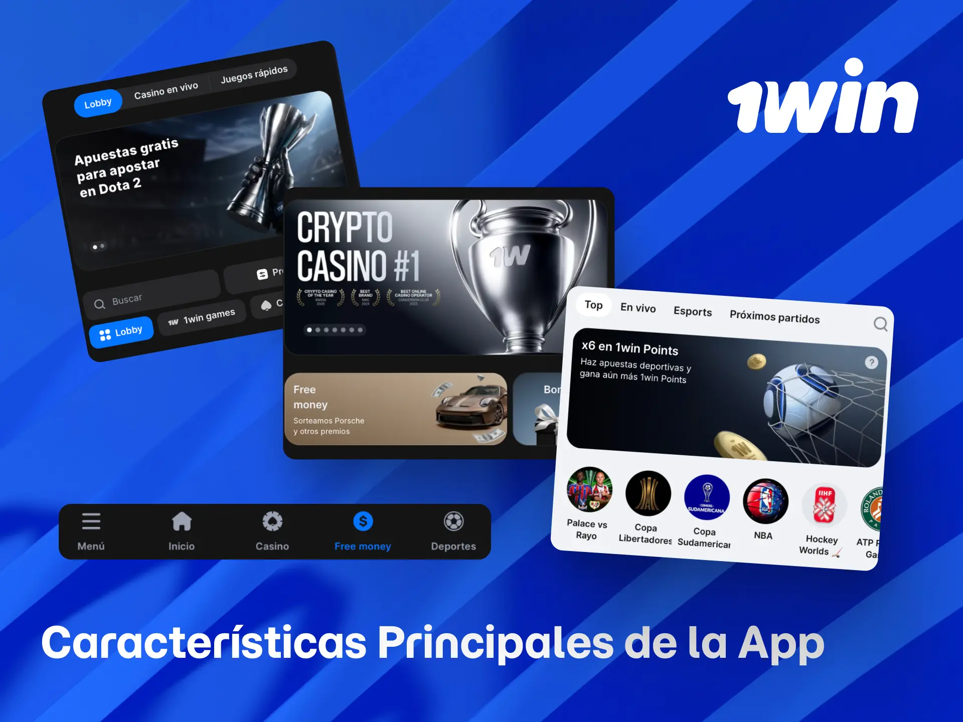Características de la app de 1win incluyendo apuestas en vivo y retiro rápido.