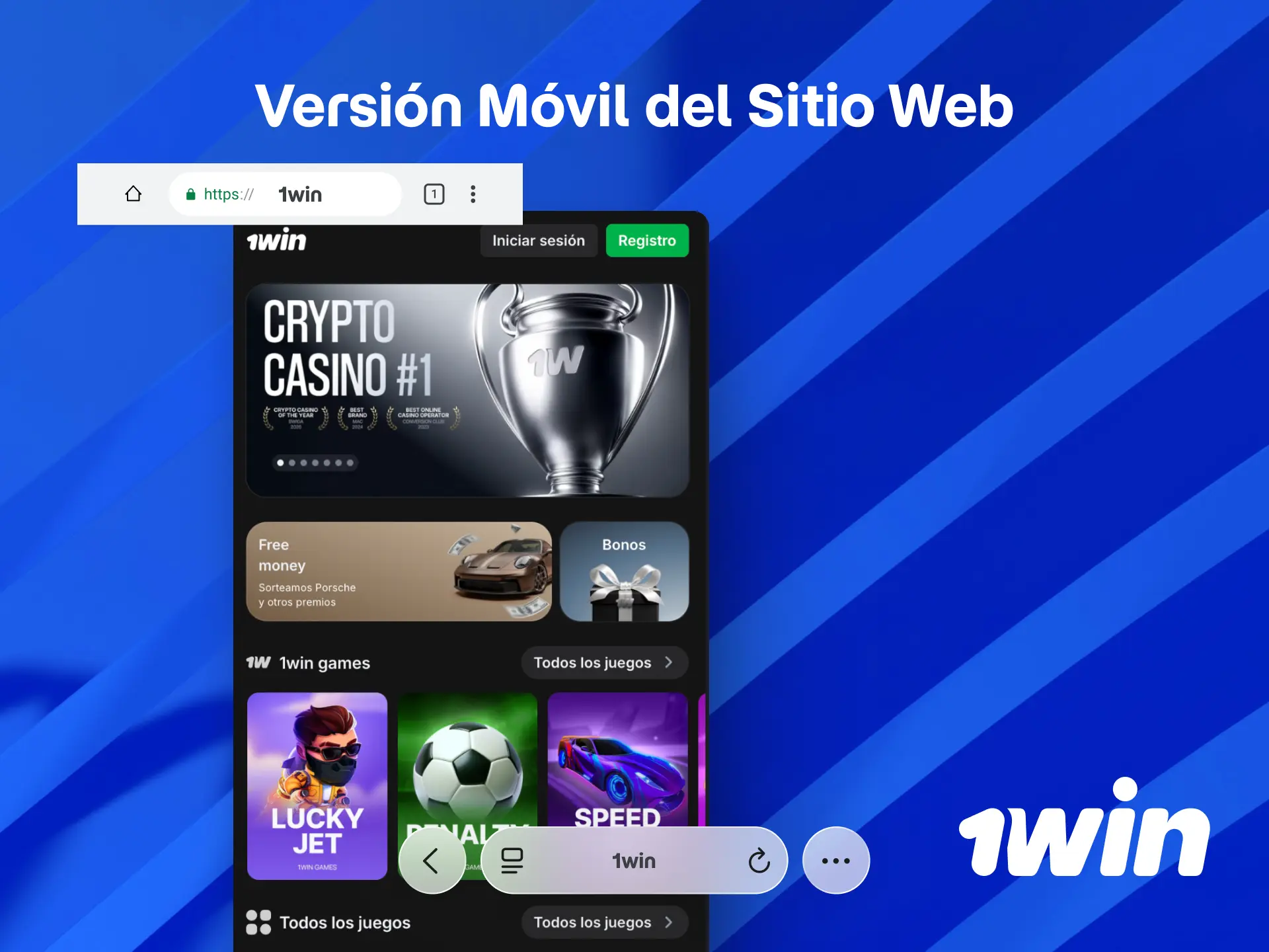 Accede a la versión móvil del sitio de 1win desde tu navegador sin descargas.