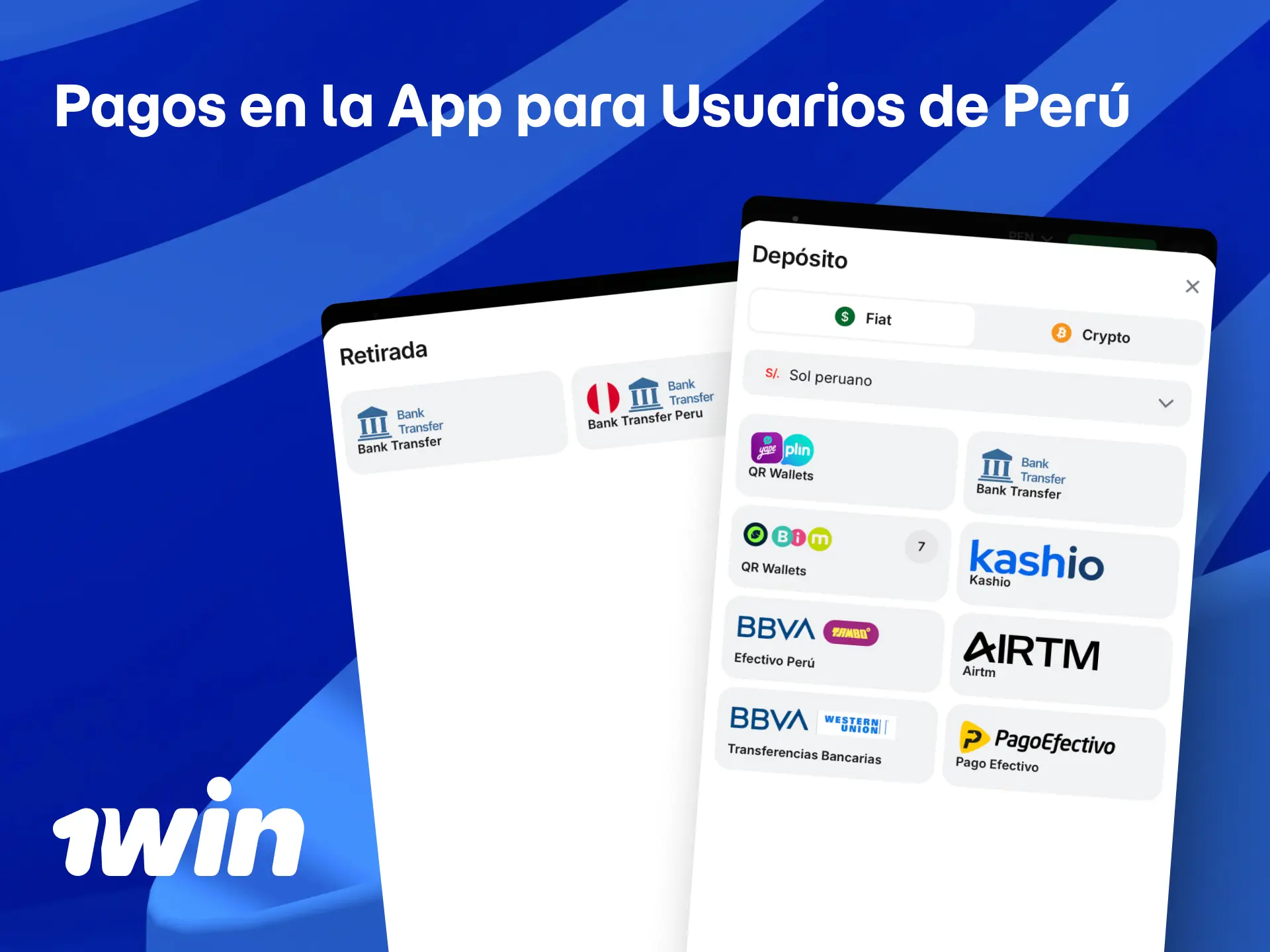 Métodos de pago seguros en la app de 1win para depositar y retirar desde Perú.