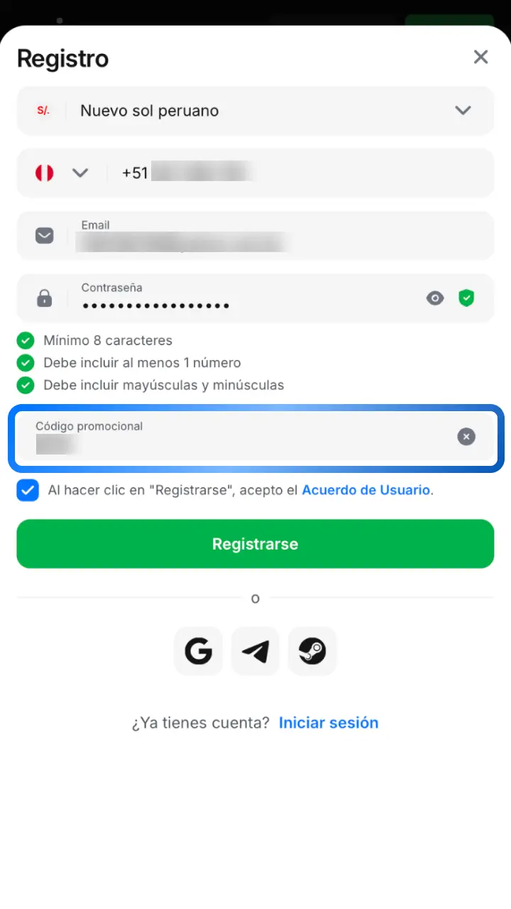 Ingresa un código promocional en 1win para activar beneficios adicionales en tu cuenta.