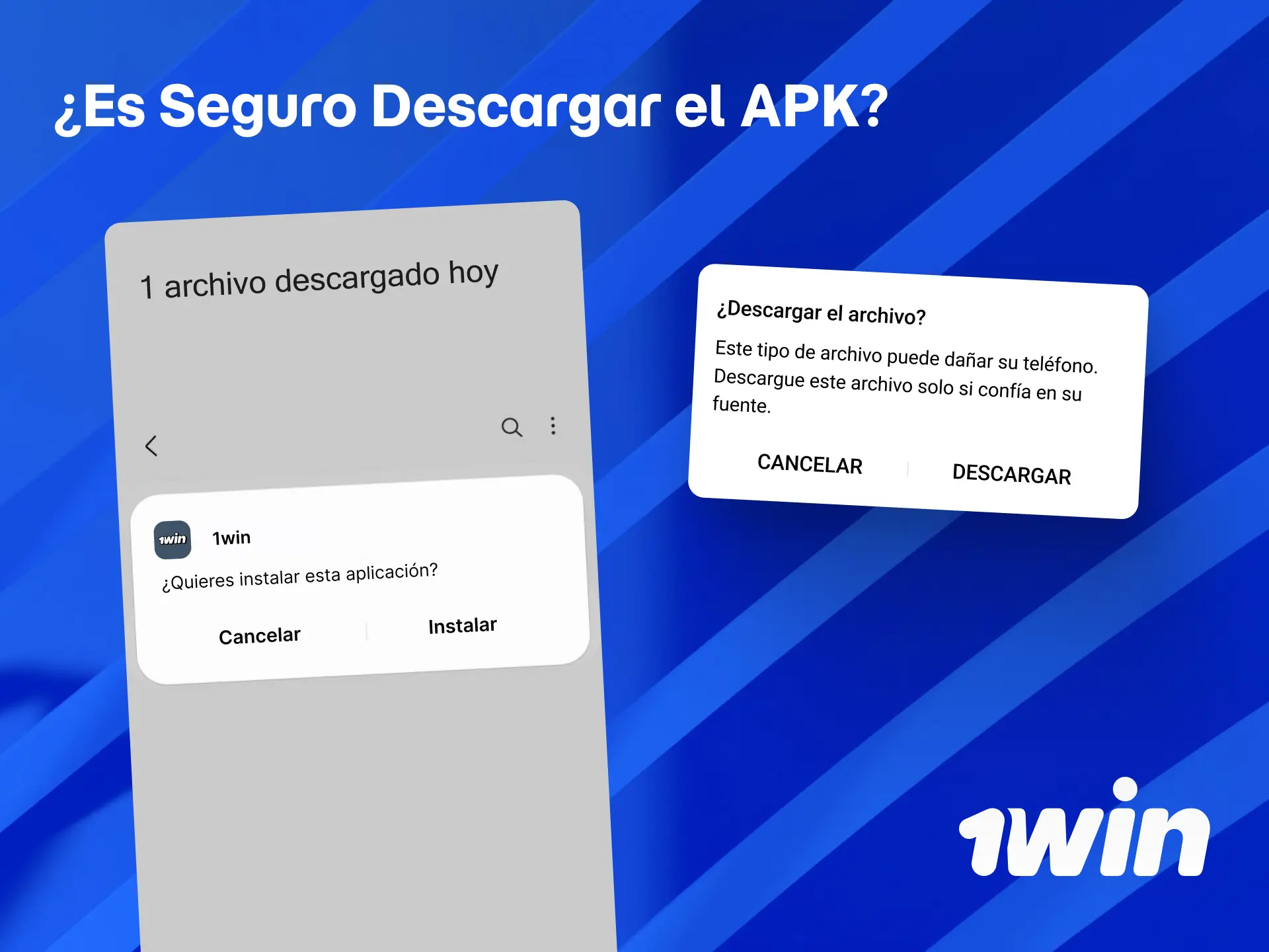 Descarga segura del APK de 1win con licencia oficial y cifrado de datos.