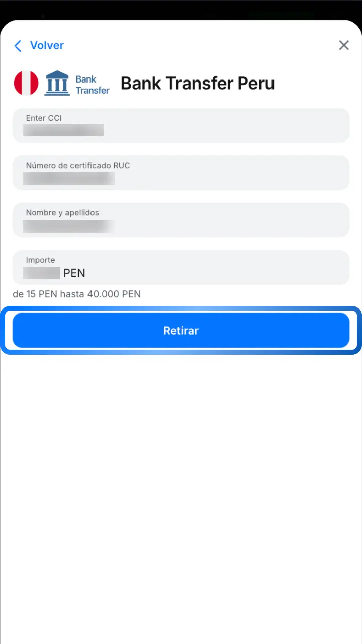 Confirma tu solicitud de retiro en 1win y espera la aprobación del método elegido.