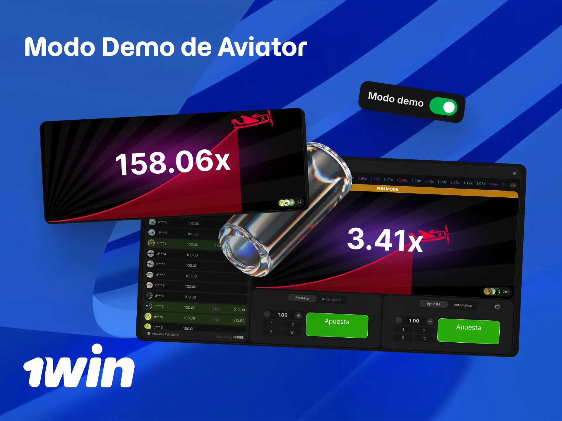Modo demo de Aviator para practicar gratis sin riesgo en 1win Perú.