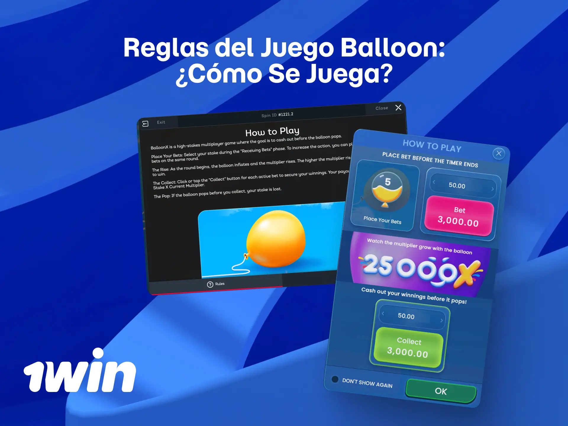 Reglas básicas del juego Balloon en 1win para jugadores peruanos.