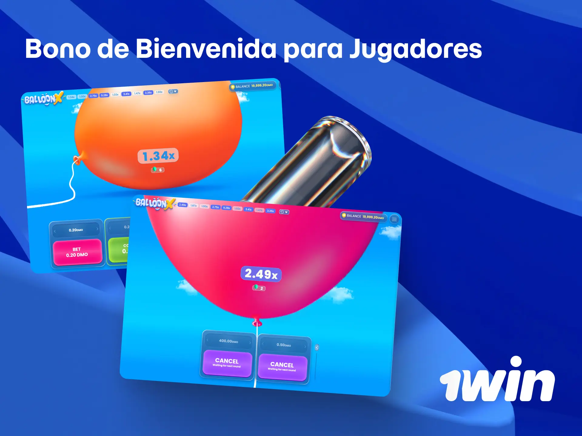 Activa el bono de bienvenida de 1win para jugar Balloon con dinero extra desde Perú.