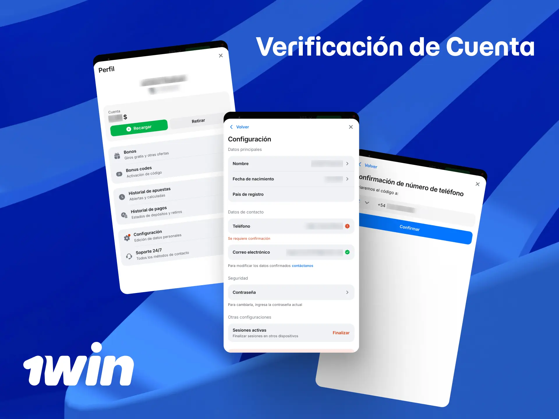 Proceso de verificación de cuenta en 1win para jugadores peruanos.