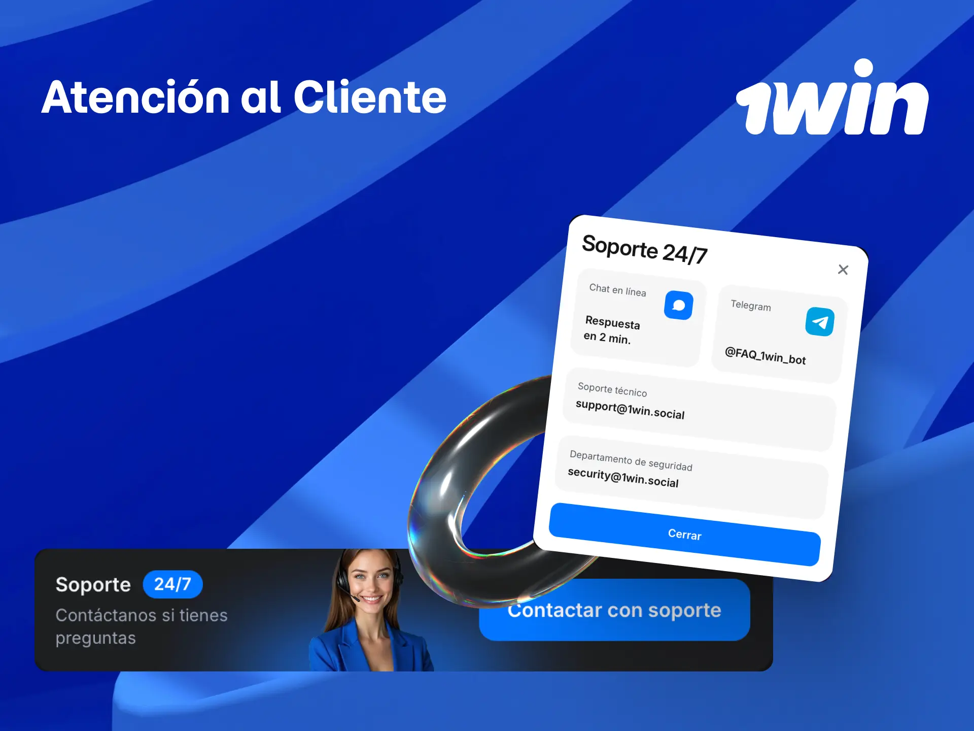 Contacta al soporte de 1win por chat o email para resolver tus dudas en Perú.