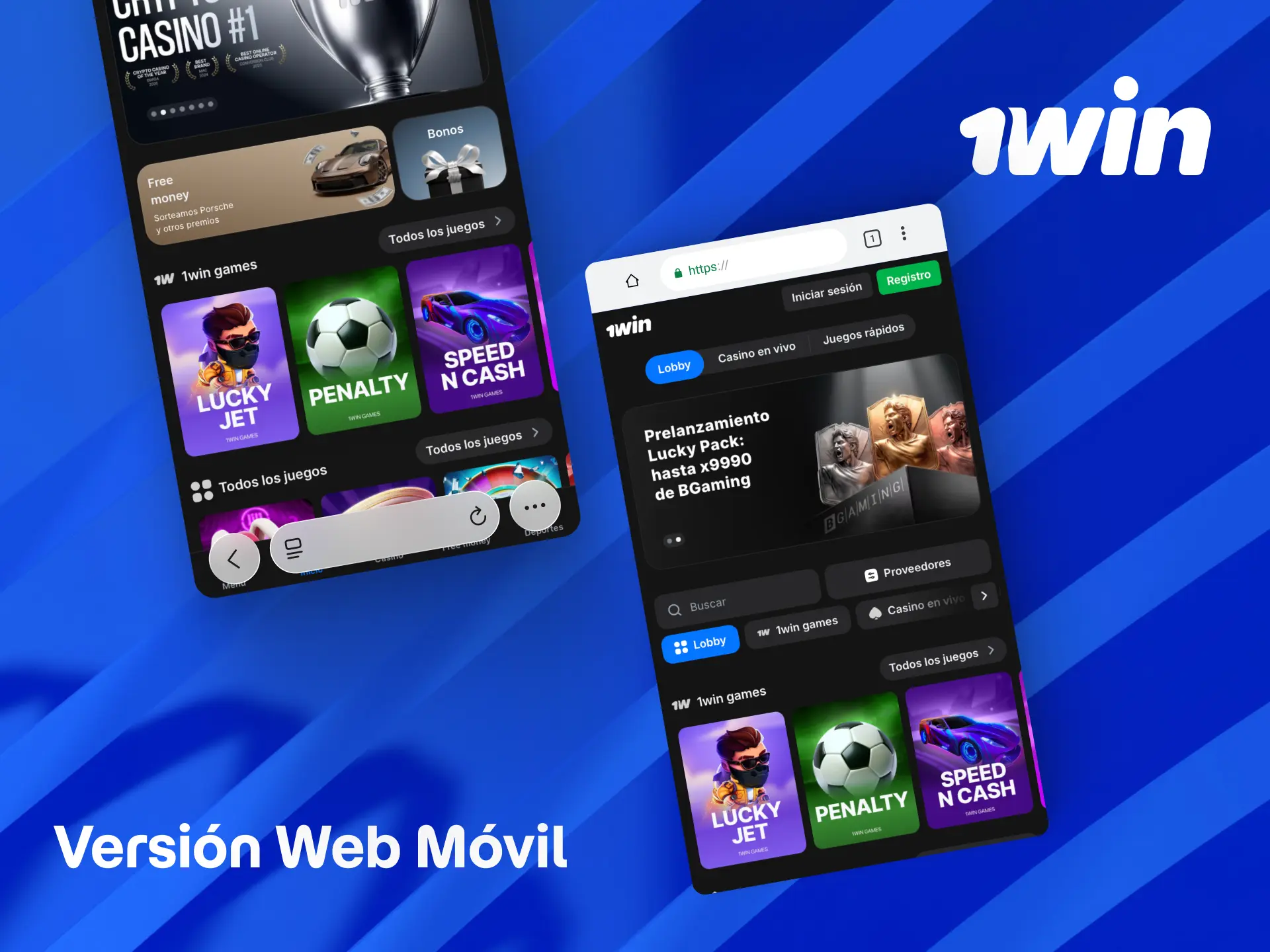 Accede a la versión web móvil de 1win desde tu navegador sin descargas.