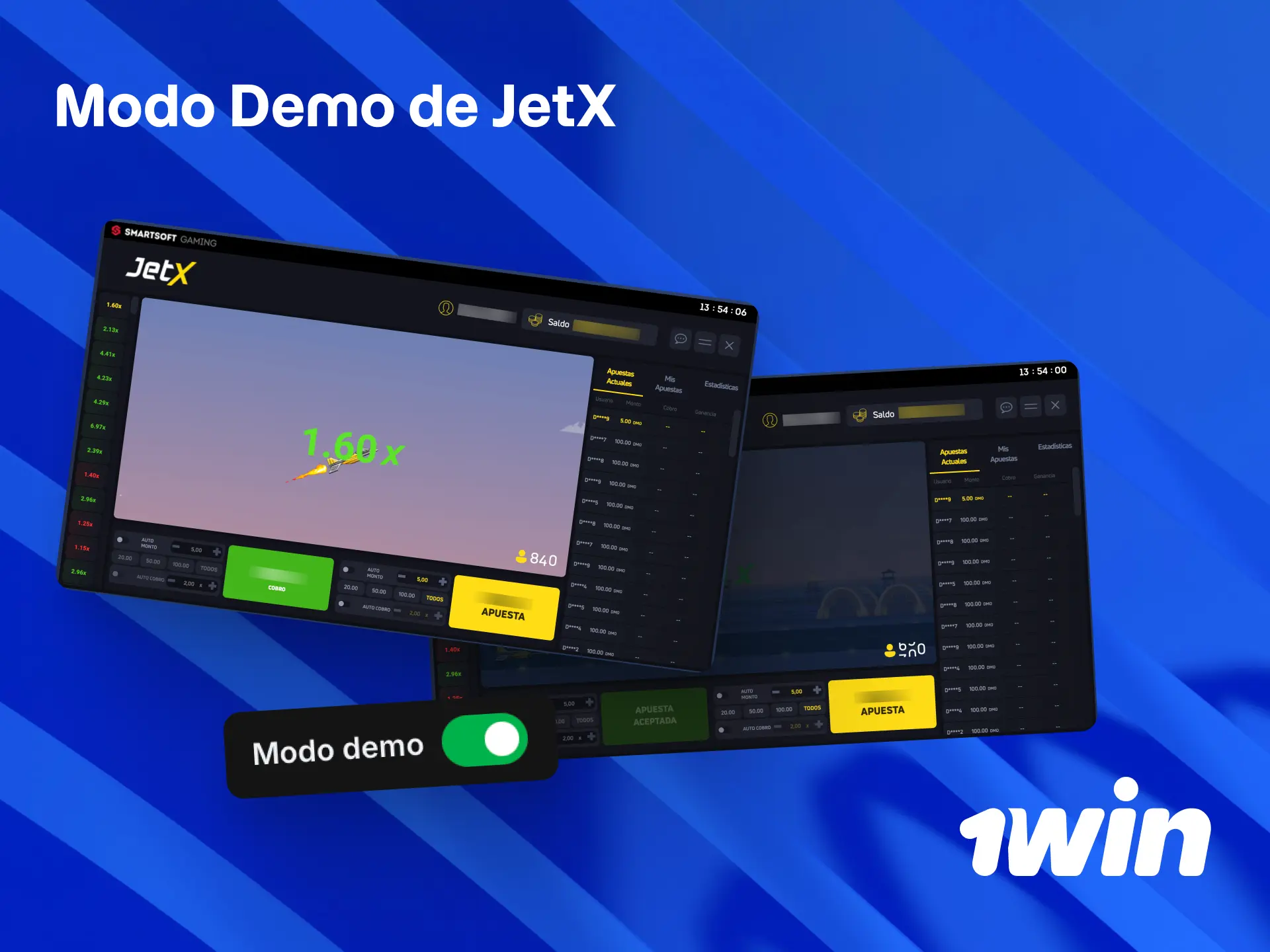 Modo demo de JetX para practicar gratis sin riesgo en 1win Perú.
