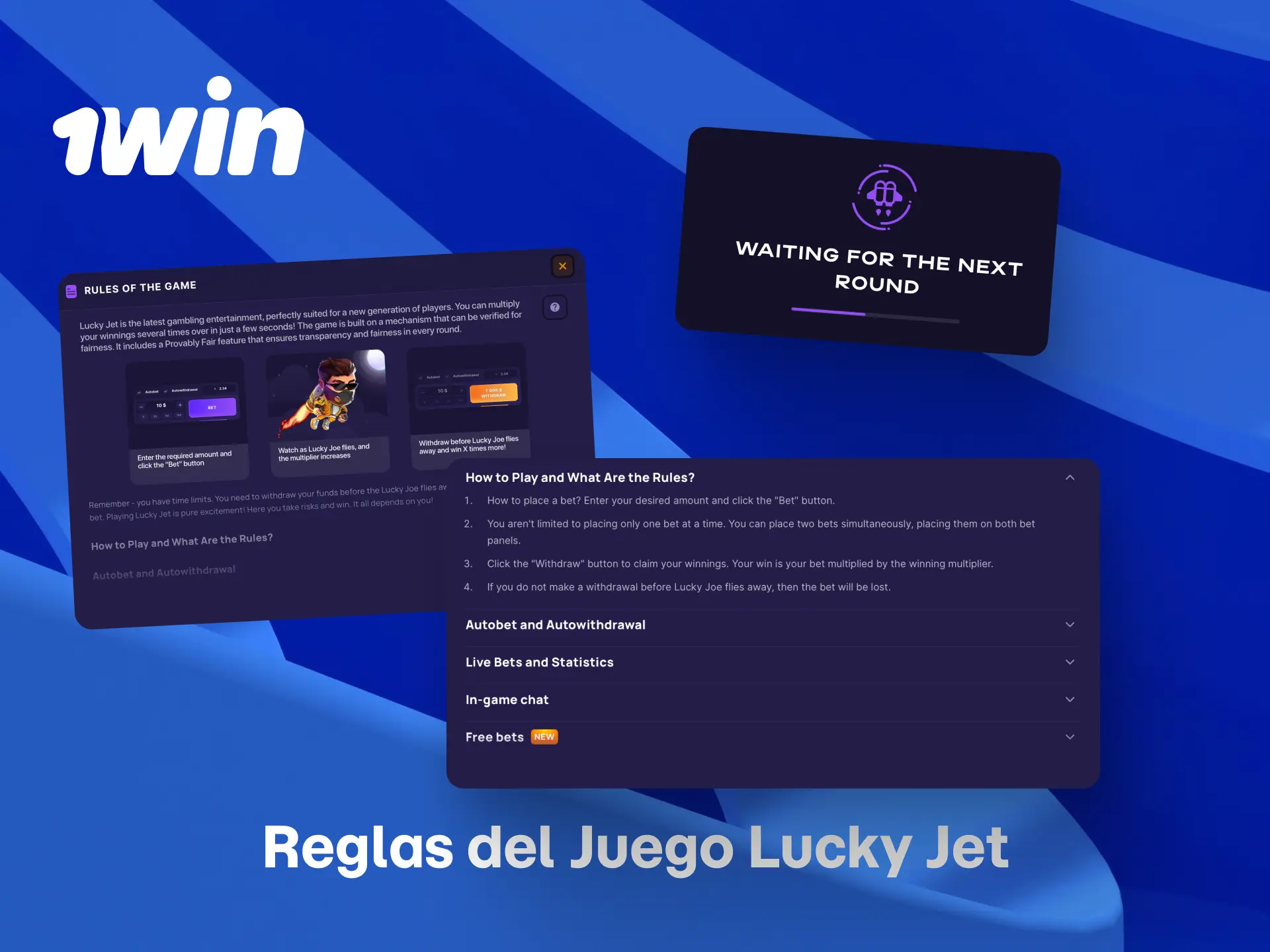 Reglas básicas del juego Lucky Jet en 1win para jugadores peruanos.