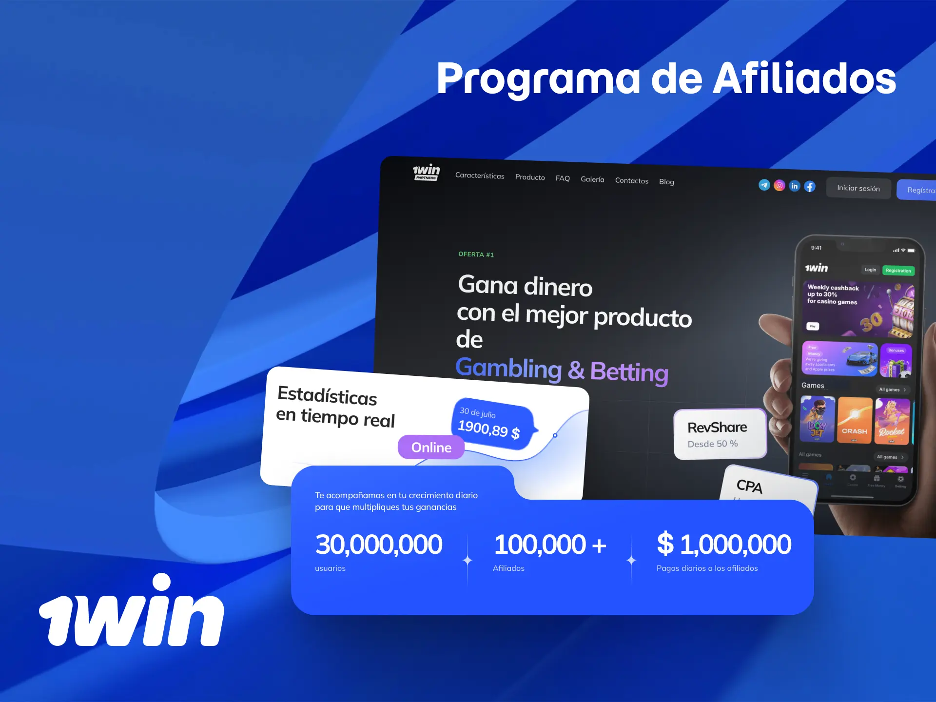 Únete al programa de afiliados de 1win Perú y gana comisiones por referidos.