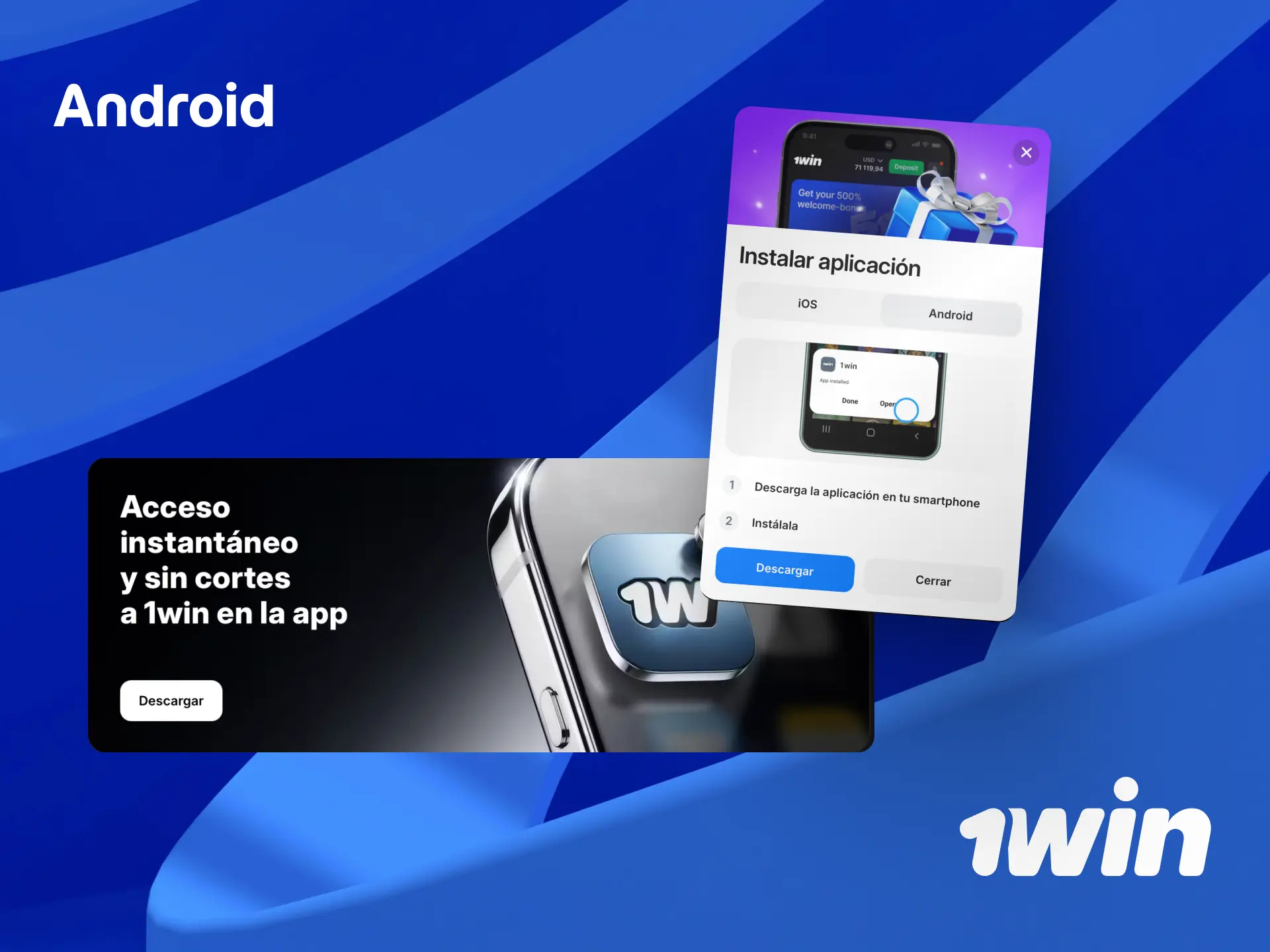 Descarga la aplicación 1win para Android y apuesta desde tu móvil en Perú.