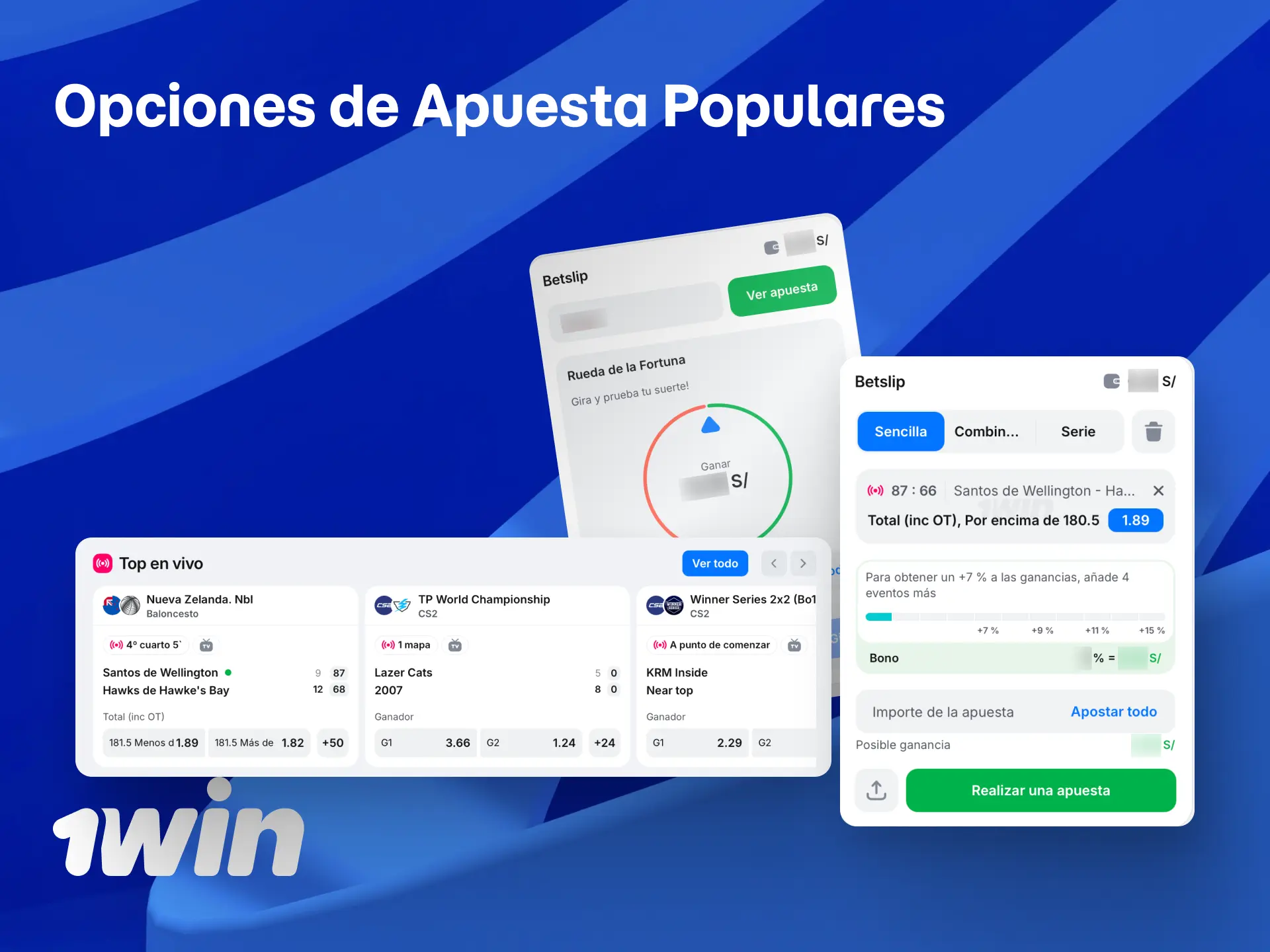 Descubre las opciones de apuesta populares en 1win Perú como simple y combinada.