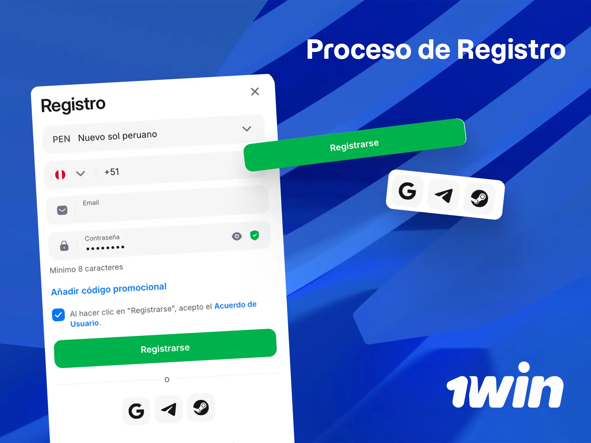 Sigue el proceso de registro en 1win Perú para crear tu cuenta y activar bonos.