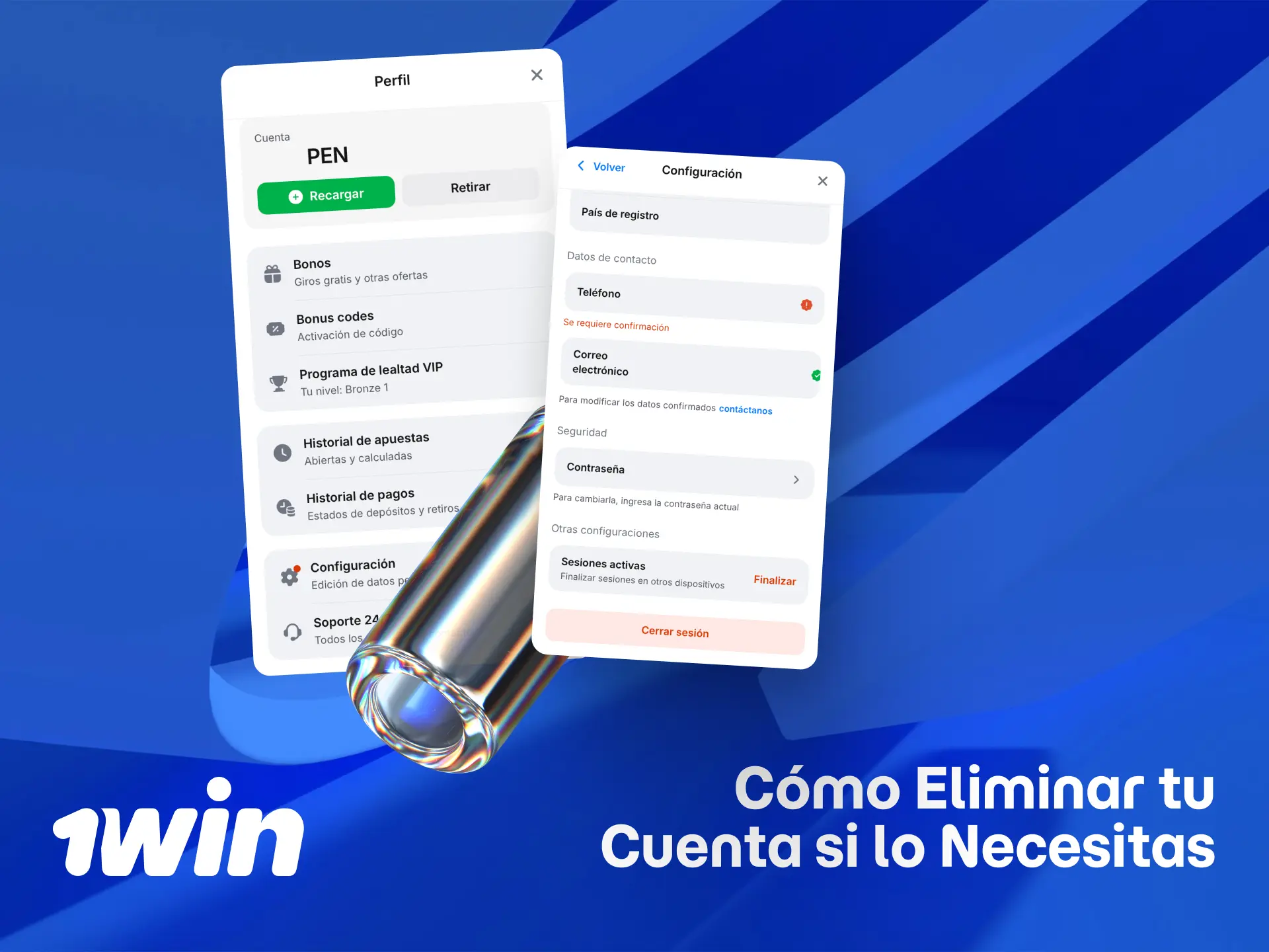 Solicita la eliminación de tu cuenta de 1win al soporte si ya no deseas apostar.