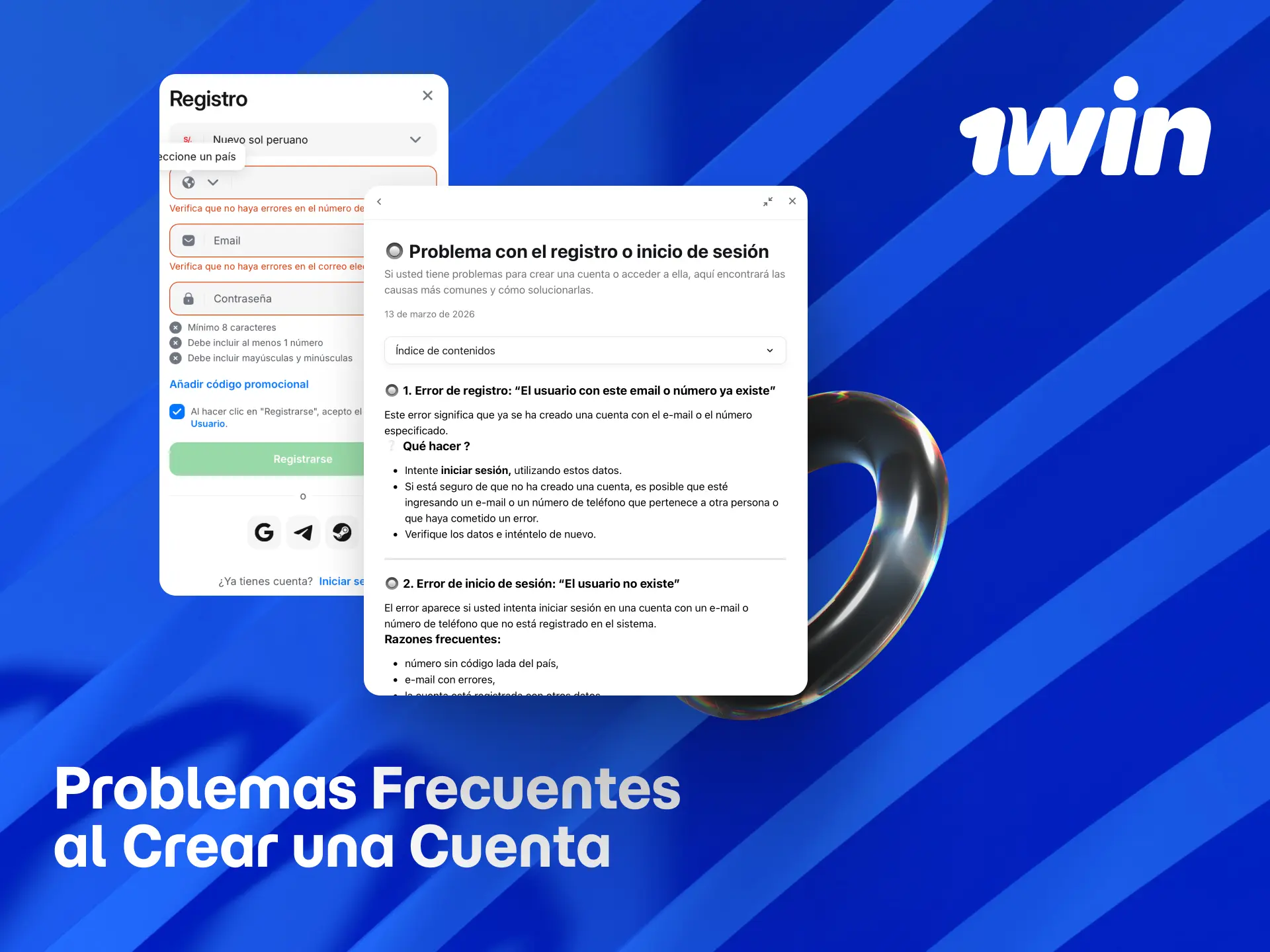 Soluciones para problemas frecuentes al crear cuenta en 1win como código no recibido.