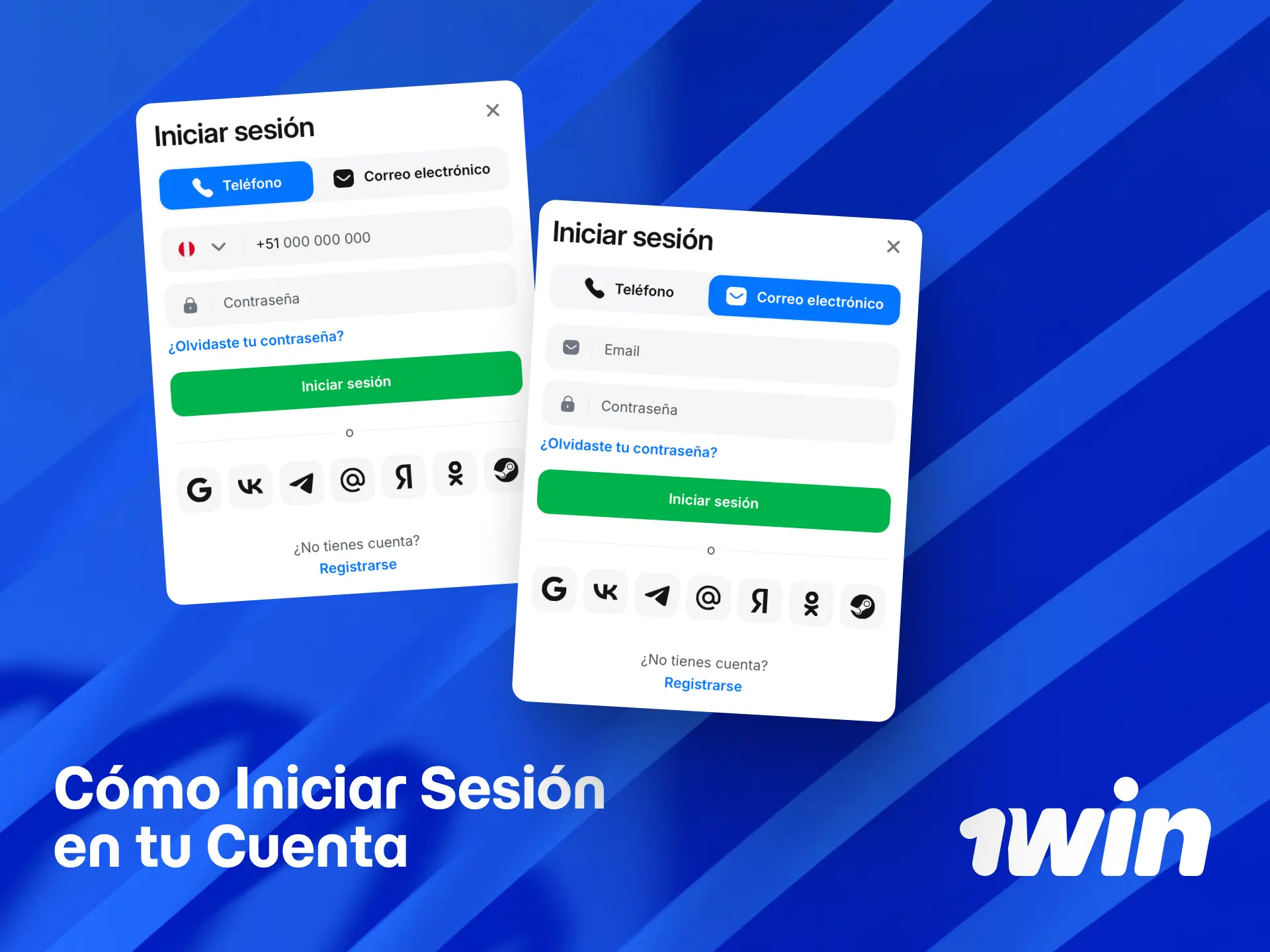 Accede a tu cuenta de 1win con tu correo o usuario y contraseña desde Perú.