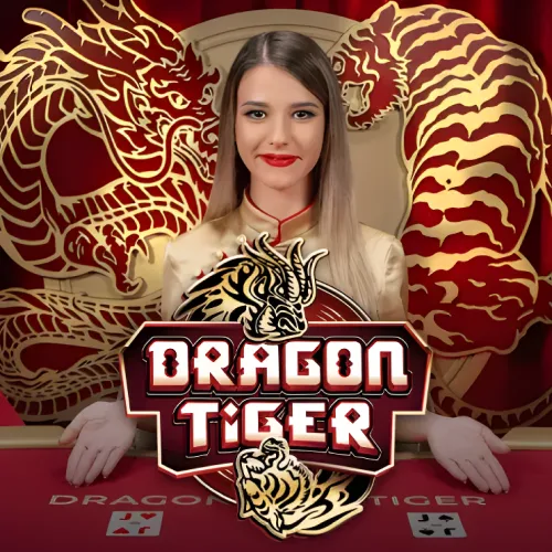 Juego Dragon Tiger de cartas en vivo con mecánica simple disponible en 1win.