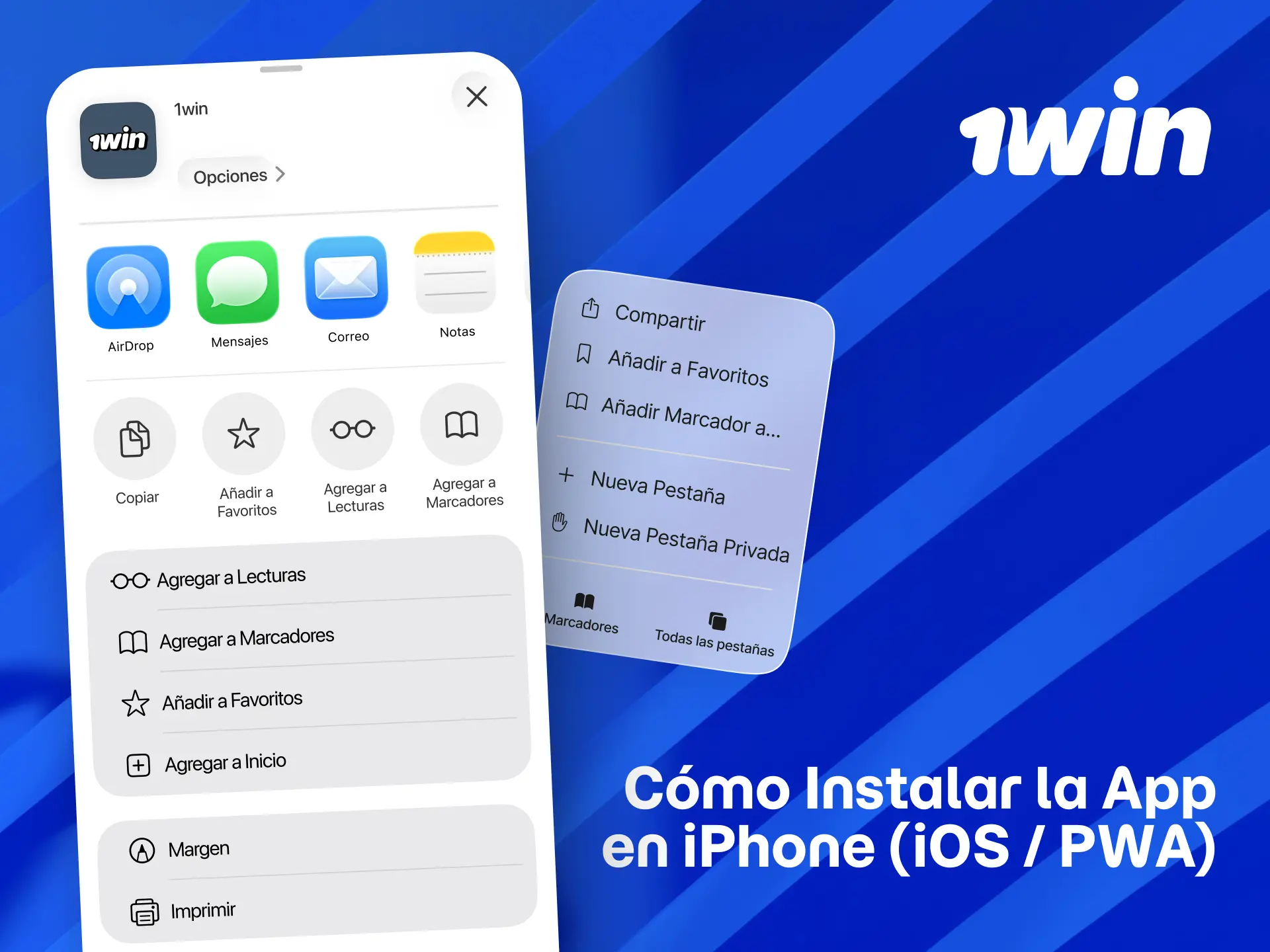 Instala la app de 1win en iPhone como PWA para apostar en esports desde tu iOS.