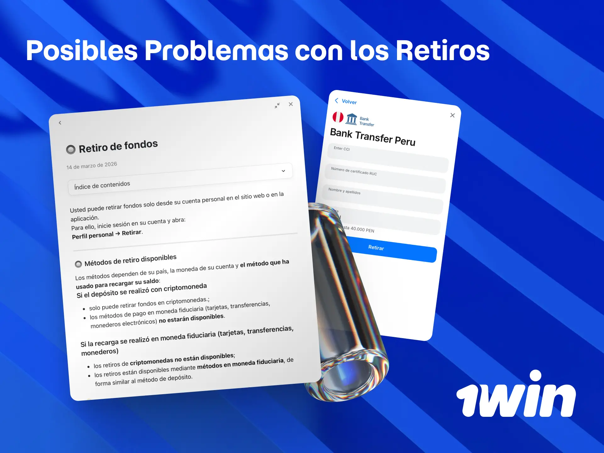 Soluciones para posibles problemas con retiros en 1win desde Perú.